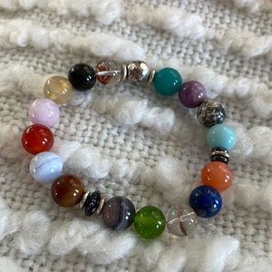 Beautiful glass and healing stones bracelet.